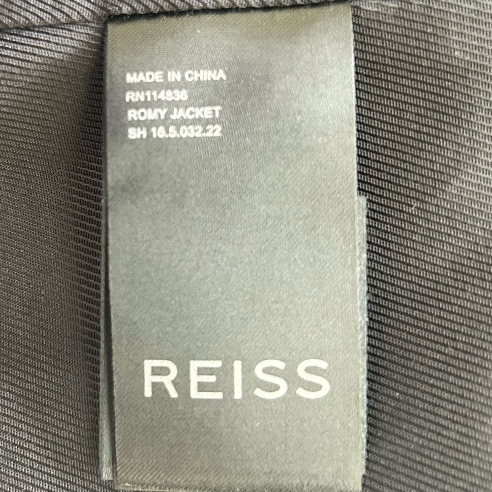 CHIC NWT $445 REISS ROMY BLAZER - BLACK / WHITE CHECK - SIZE 6 - Picture 9 of 10